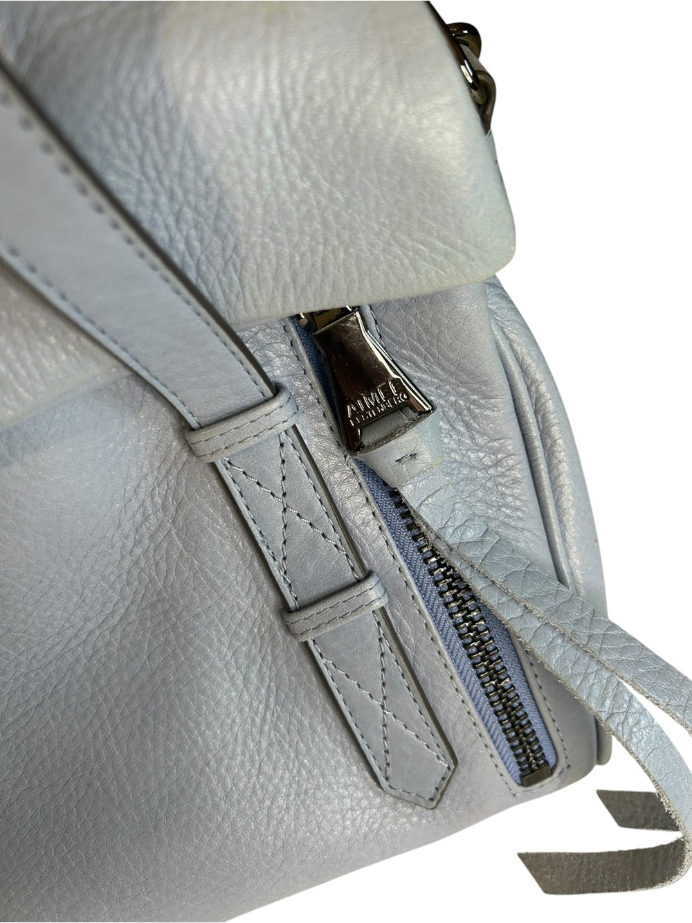 Aimee Kestenberg Light Blue Leather Satchel Crossbody Convertible Luxury Designe - Picture 5 of 10